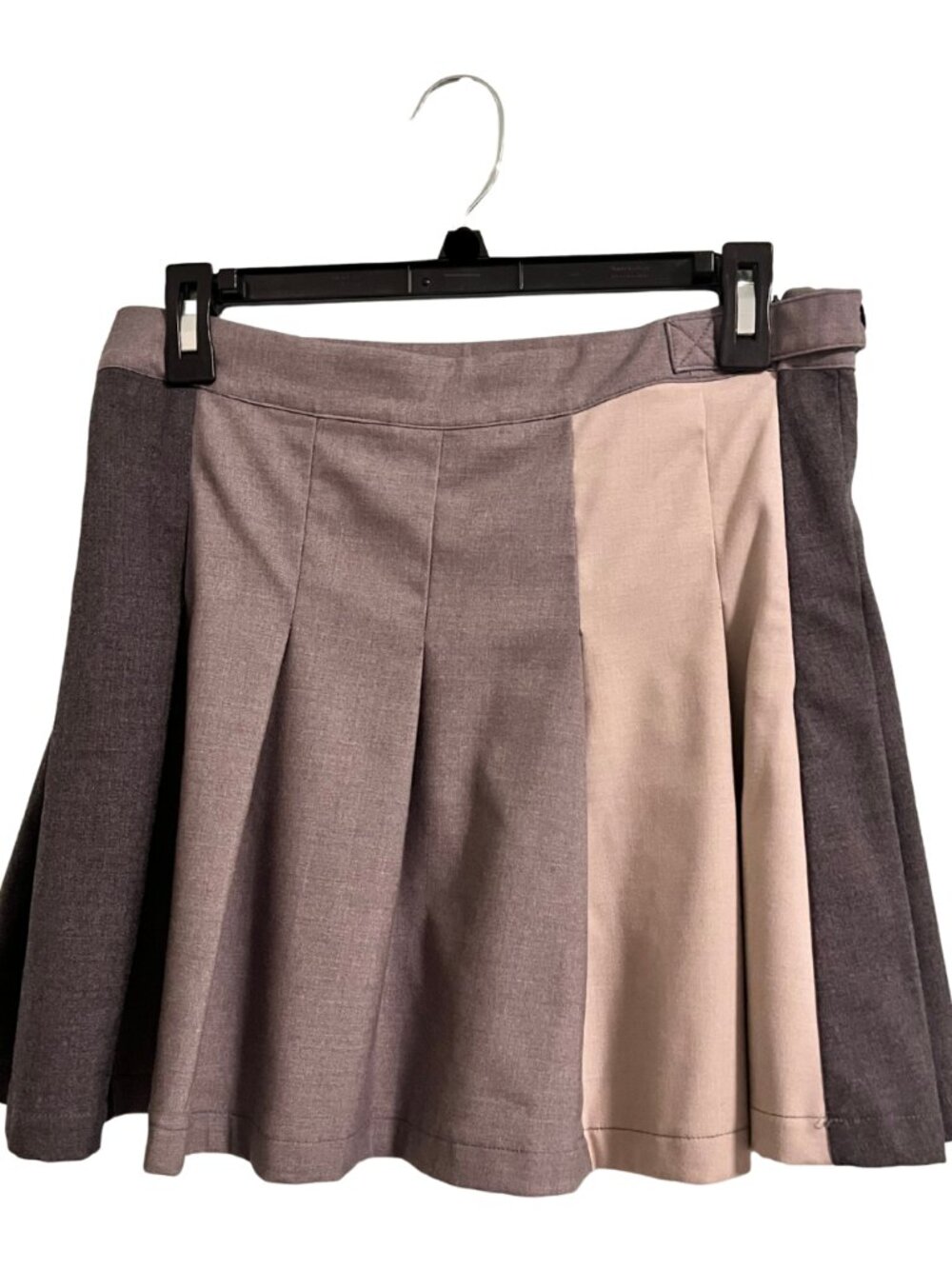 AKIRA Colorblock Pleated Mini Skirt Mauve Size L